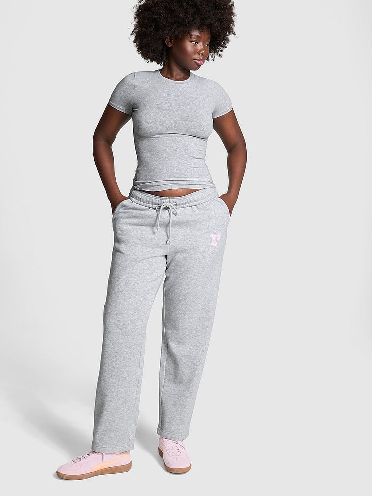 Pantaloni pentru sport drepți din material Ivy Fleece