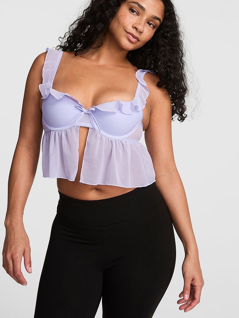 Top sutien babydoll ușor căptușit GRWPINK