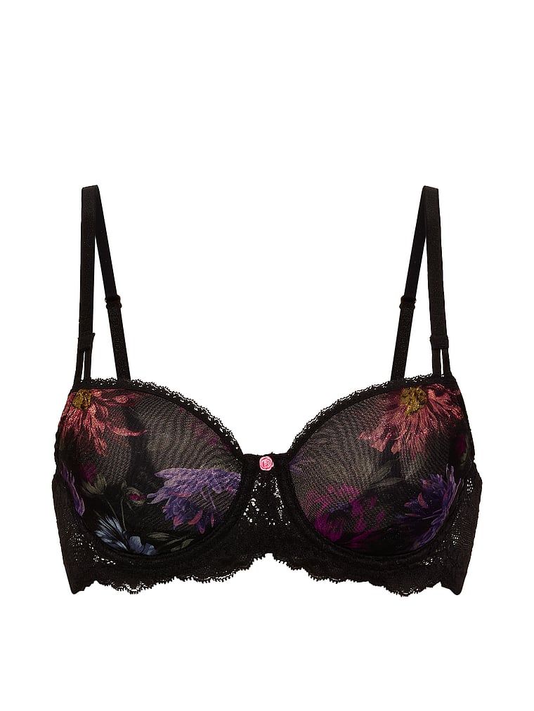 Wicked Sheer Shimmer, sutien fără căptușe. Produsul are o culoare florală și provine din colecția Dream Angels.