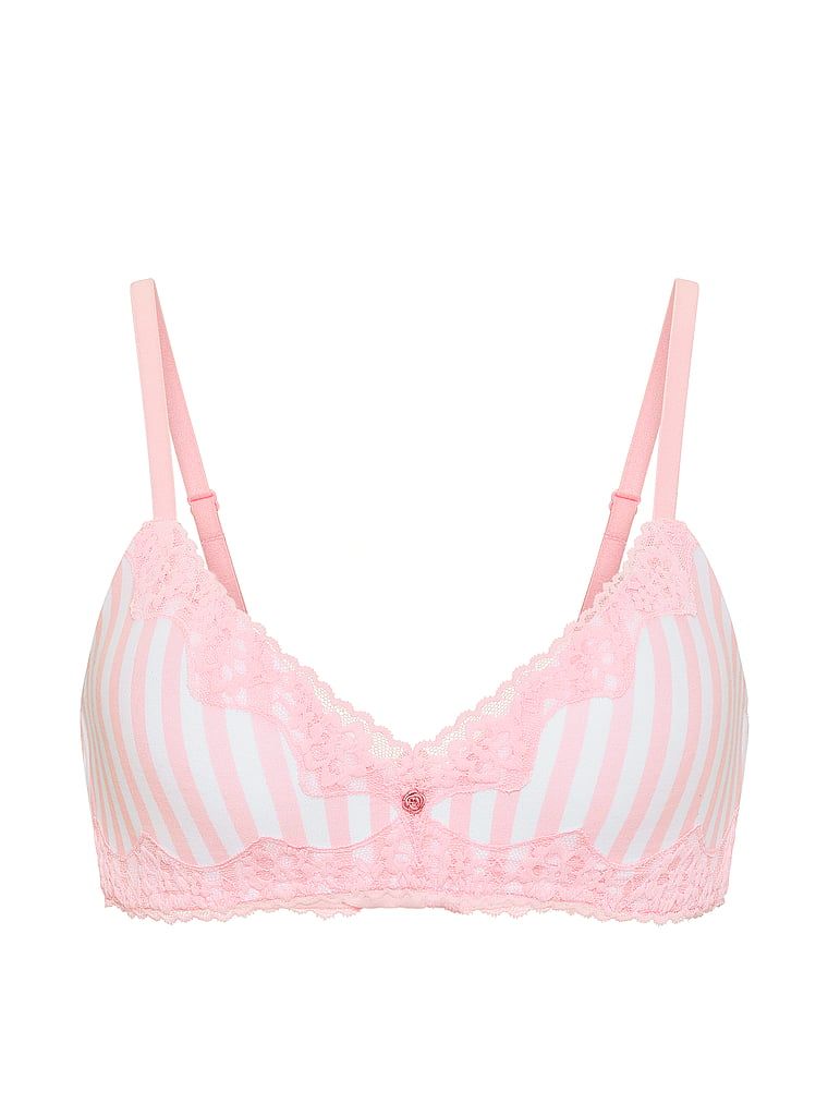 Sutien din bumbac ușor căptușit, fără sârmă, dantelă-margine. Produsul este modelat și provine din colecția de tricouri.