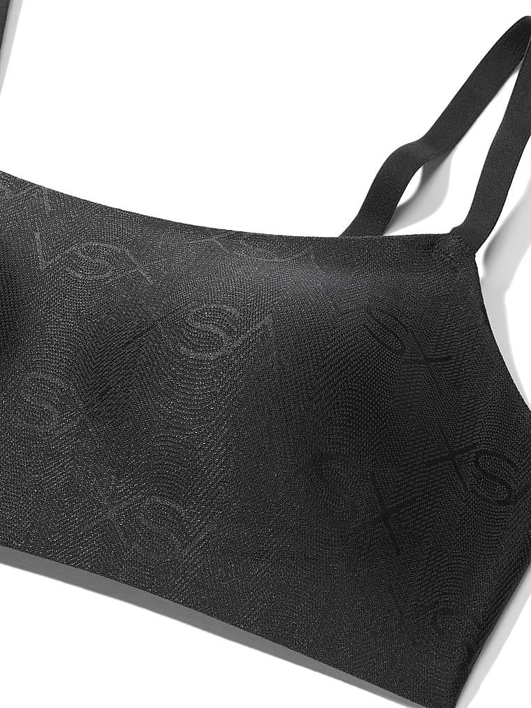 VSX LUXShine Logo Sutien sport. Produsul este negru și provine din colecția VSX.