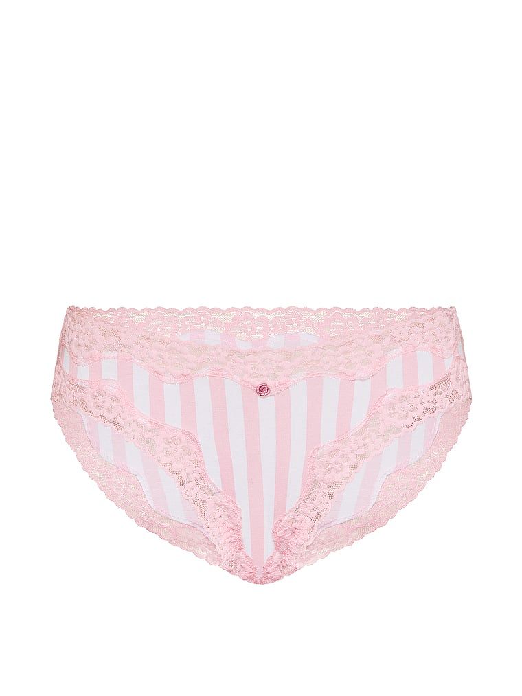 Chiloți din bumbac cu dantelă cu dantelă și baie de baie. Produsul este modelat și provine din colecția Lace Trim.