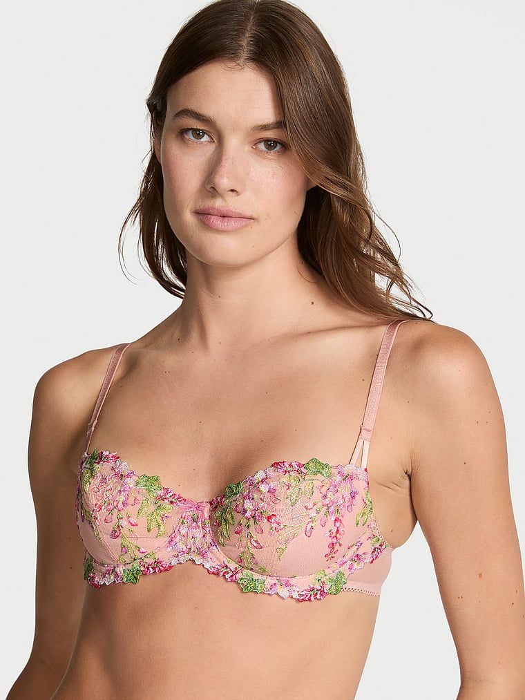 Dream Angels Sutien Balconette cu broderie cu glicină Wicked, fără căptușeală