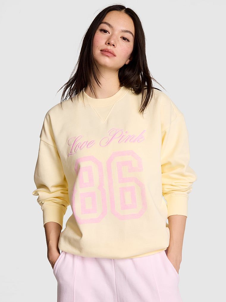 Bluză tip sweatshirt Campus Fleece oversized cu guler rotund