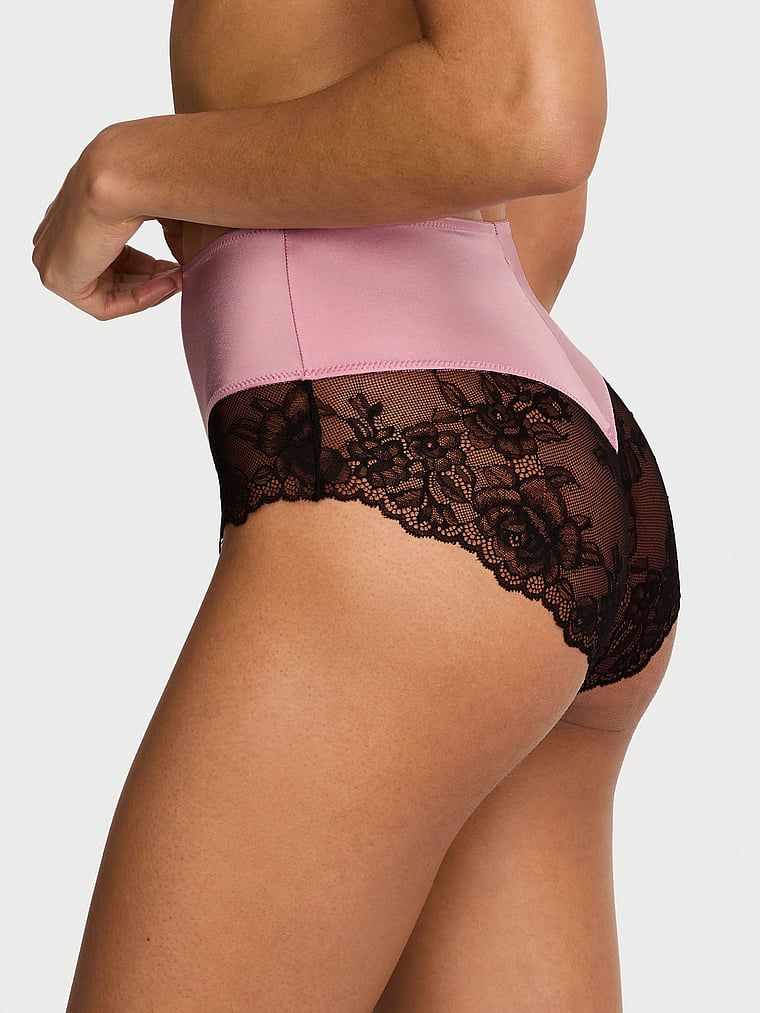 Chiloți cu talie înaltă și dantelă Smooth Lace-Trim. Produsul este roz și provine din colecția Very Sexy.