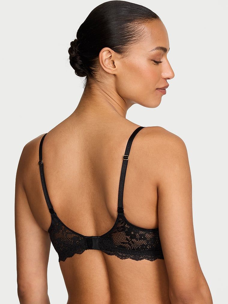 Sutien push-up fără armă: Smooth and Lace. Produsul este negru și provine din colecția Dream Angels.
