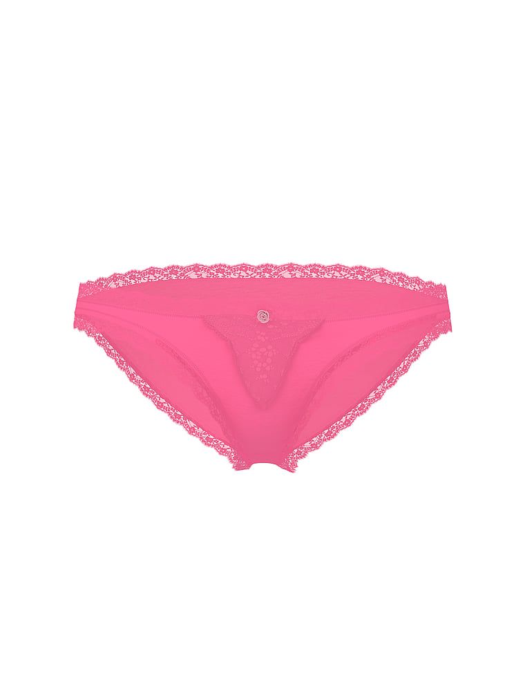 Chiloți din dantelă pe marginea bikiniului cu dantelă. Produsul este roz și provine din colecția Dream Angels.