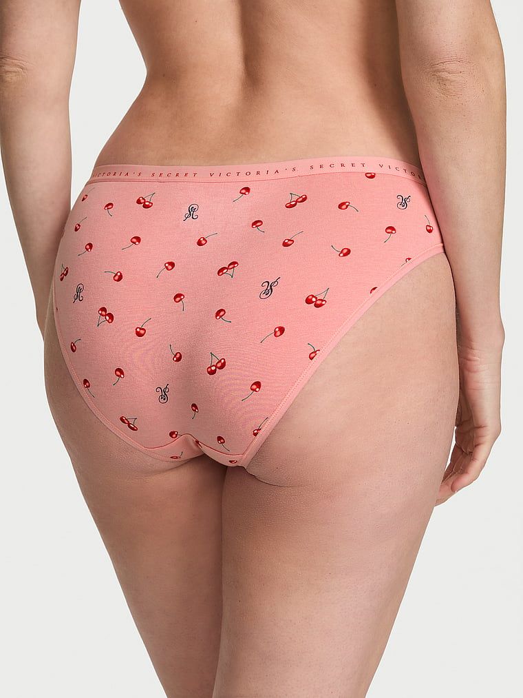 Chiloți de bumbac Bikini. Produsul are o culoare cu model și provine din colecția Victoria's Secret.