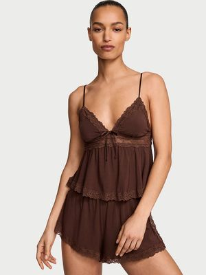 Victoria's Secret Set cami și șort SoSoft cu margine din dantelă, din modal