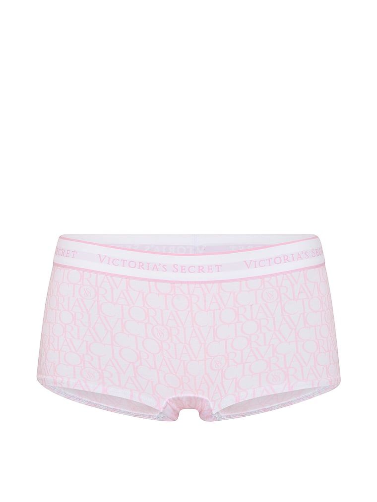 Pantaloni scurți din bumbac cu logo-ul la talie Boyshort. Produsul este modelat și provine din colecția Bumbac.