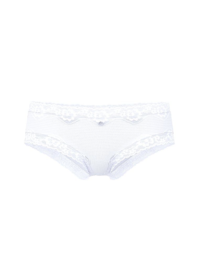 Chiloți de bumbac cu dungi cu dantelă pe margini Cheeky. Produsul este de culoare albastră și provine din colecția Lace Trim.