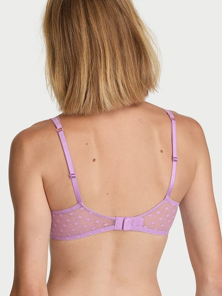 Balconette de sutien fără căptușeală Dot Geo. Produsul este de culoare mov și provine din colecția Lacie.