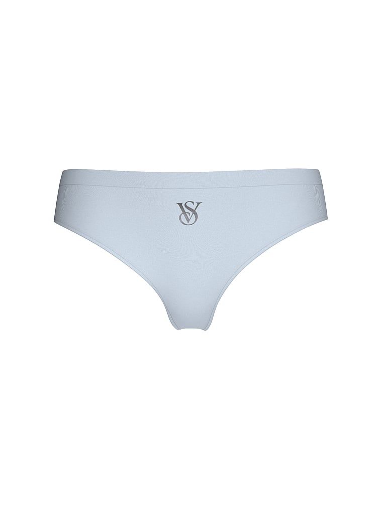 Tanga fără cusături cu logo strălucitor Sparkle. Produsul este de culoare albastră și provine din colecția Seamless