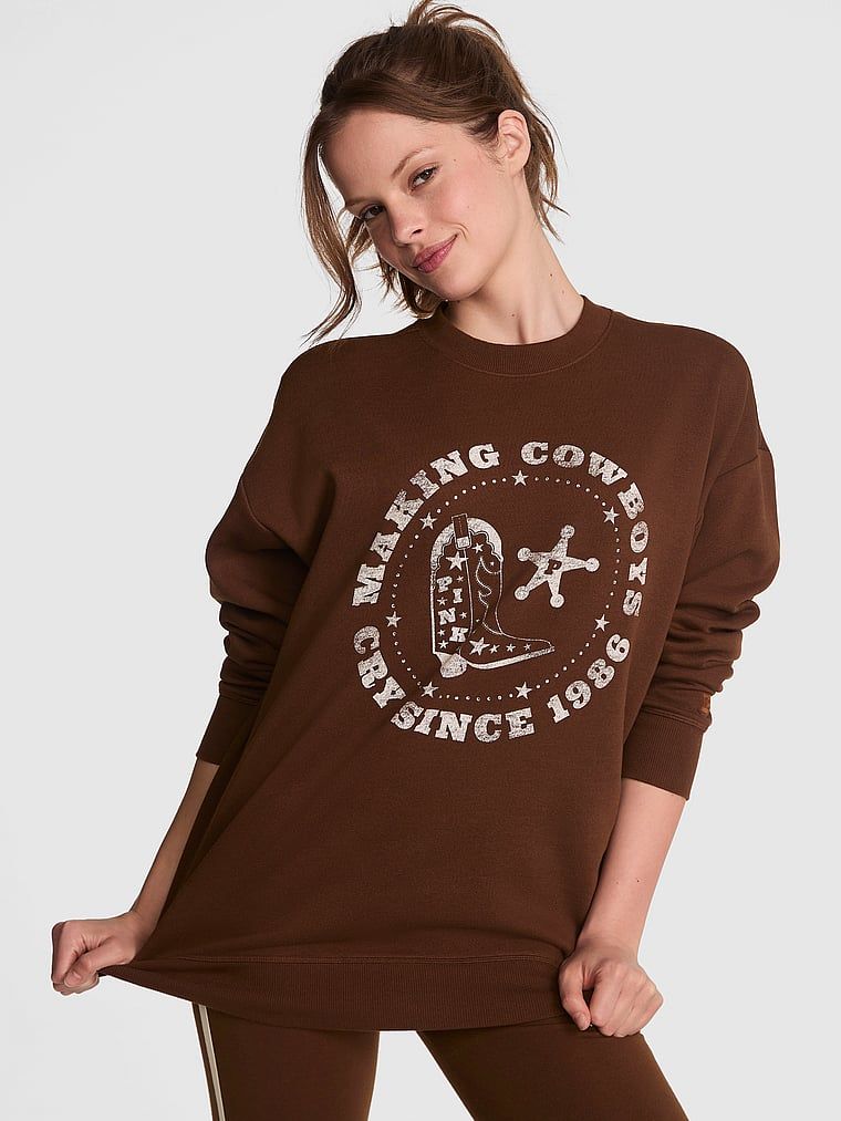 Pulover Ivy Crew, oversized, din material fleece