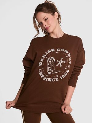 Pulover Ivy Crew, oversized, din material fleece