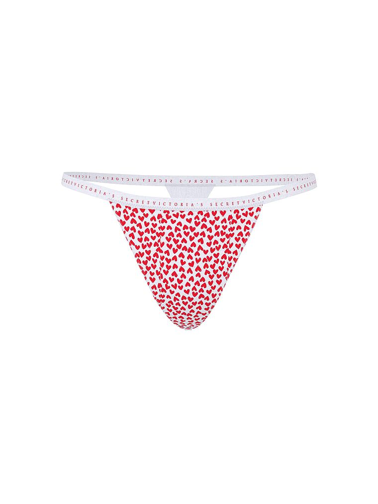 Tanga de bumbac elastic. Produsul este modelat și provine din colecția Victoria's Secret.