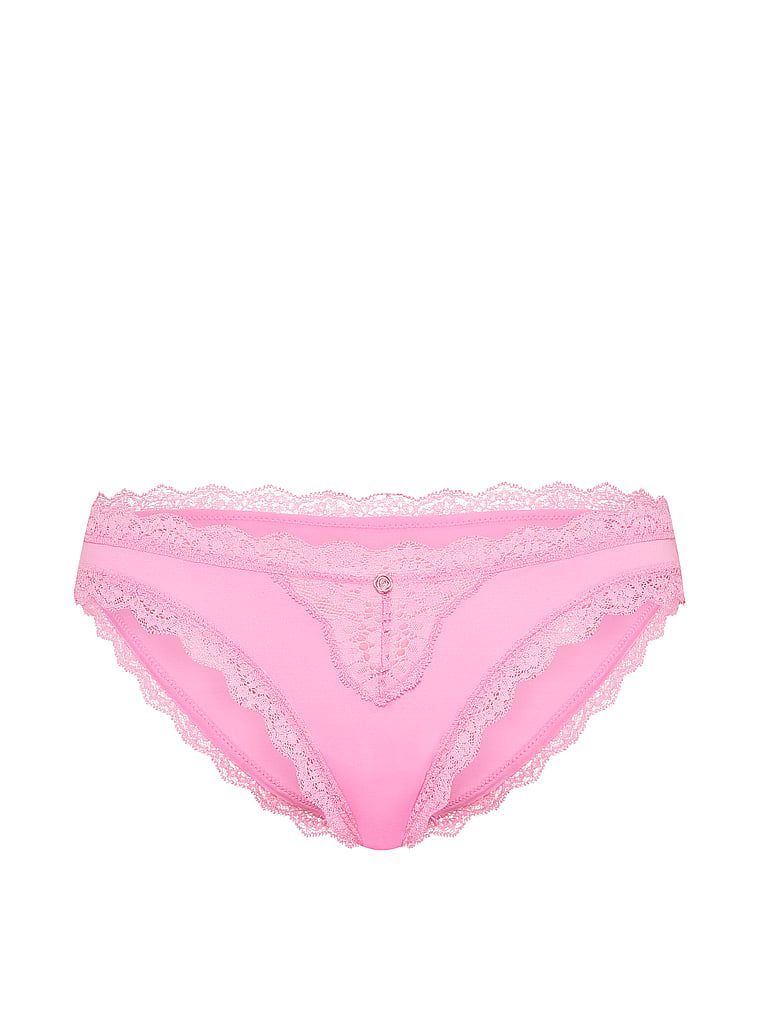 Chiloți din dantelă pe marginea bikiniului cu dantelă. Produsul este roz și provine din colecția Dream Angels.