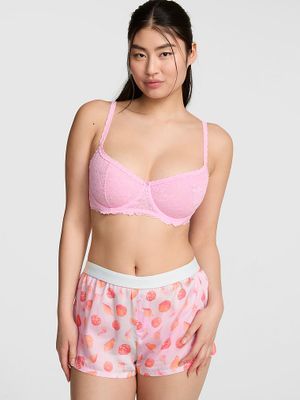 Pantaloni scurți de pijama lejeri cu aspect mătăsos