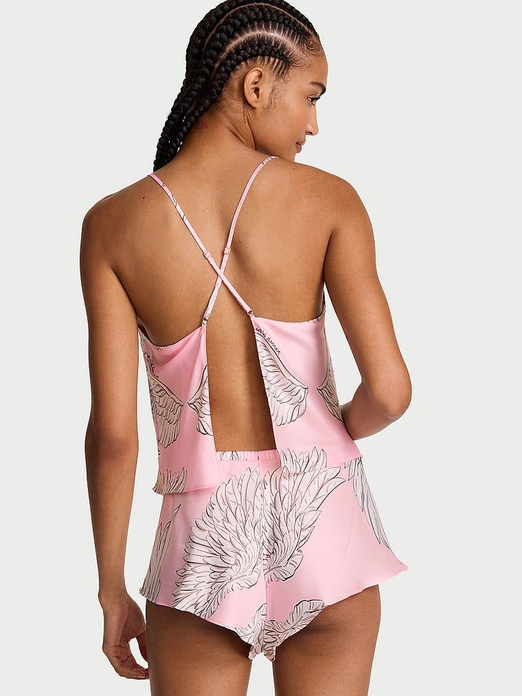 Set de dormit din satin Cami Set. Produsul are o culoare cu model și provine din colecția Victoria's Secret.
