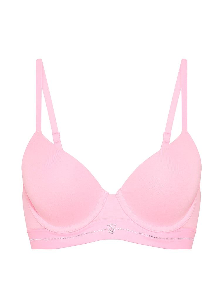 Sutien push-up din bumbac Perfect Shape Signature Shine. Produsul este roz și provine din colecția de tricouri.