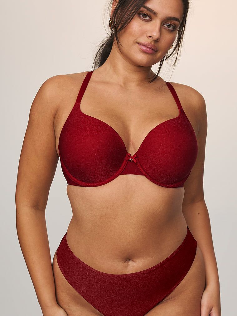 Chiloți Seamless Shine Bikini. Produsul este de culoare roșie și provine din colecția Seamless