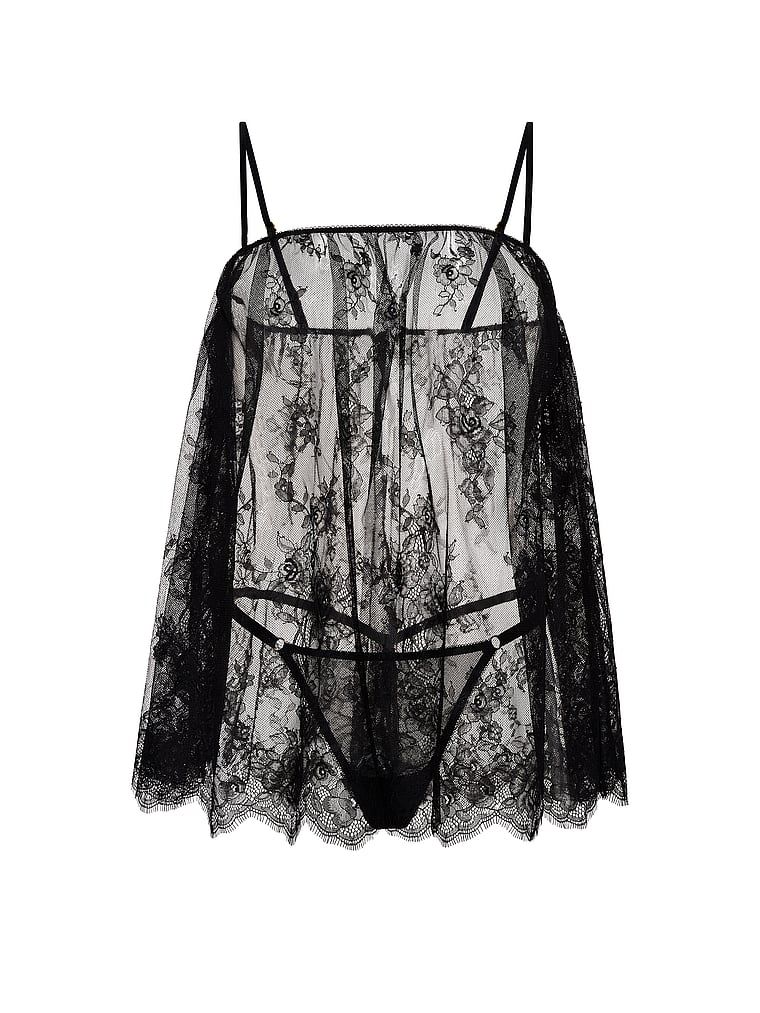 Juponă și tanga babydoll. Produsul este negru și provine din colecția Very Sexy.