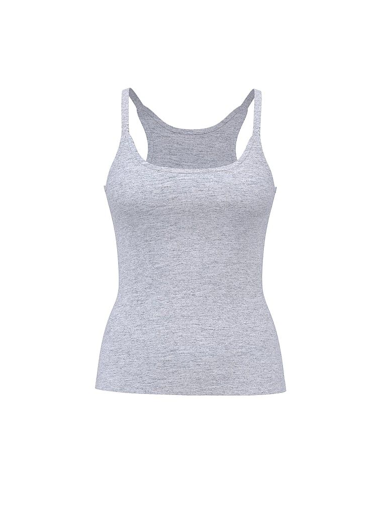 Topul de dormit din bumbac mix & match. Produsul este de culoare gri și provine din colecția Victoria's Secret.