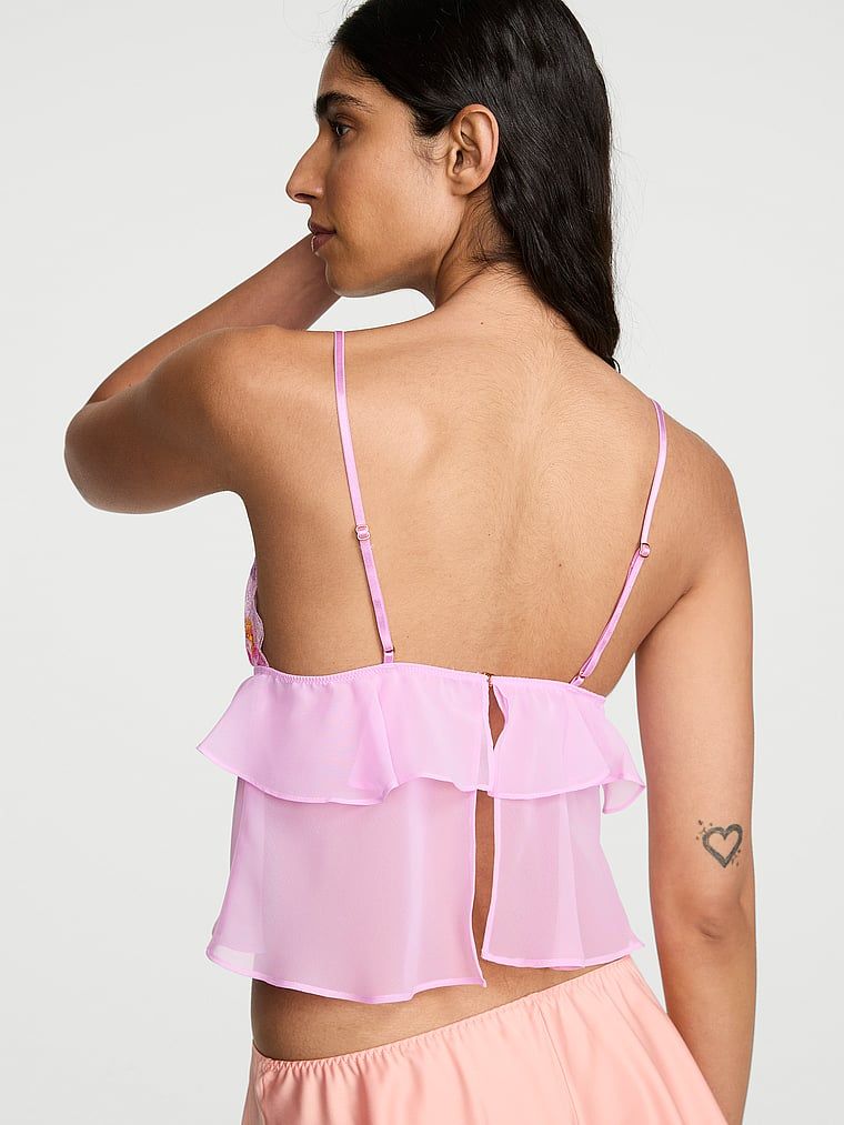 Un top de sutien cu broderie în acuarelă. Produsul este modelat și provine din colecția Dream Angels.