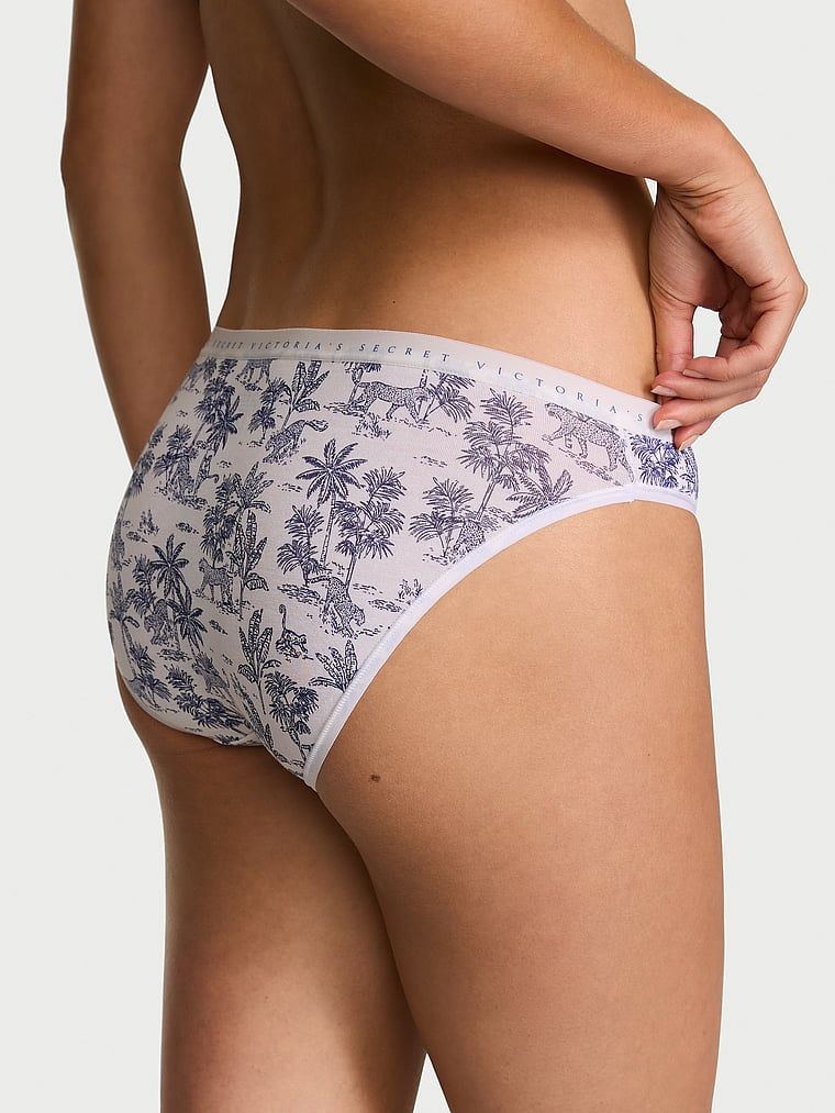 Chiloți de bumbac Bikini. Produsul are o culoare cu model și provine din colecția Victoria's Secret.