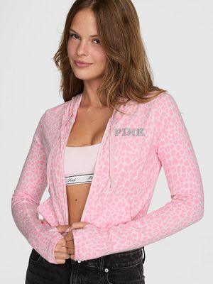 PINK Hanorac All-Day Cotton cu fermoar