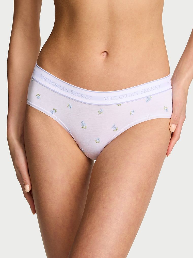 Cotton Chiloți Hiphugger cu broderie, din bumbac, cu logo aplicat