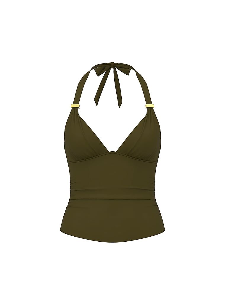 Un top push-up legat în jurul gâtului pentru înot și pentru plaja Ultimate Harlow. Produsul este maro și provine din colecția Victoria's Secret Swim.