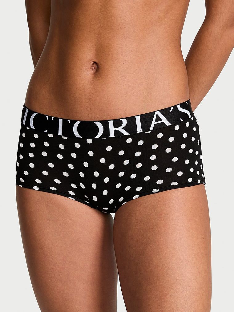 Pantaloni scurți de bumbac Logo Exploded Boyshort. Produsul este modelat și provine din colecția Bumbac.