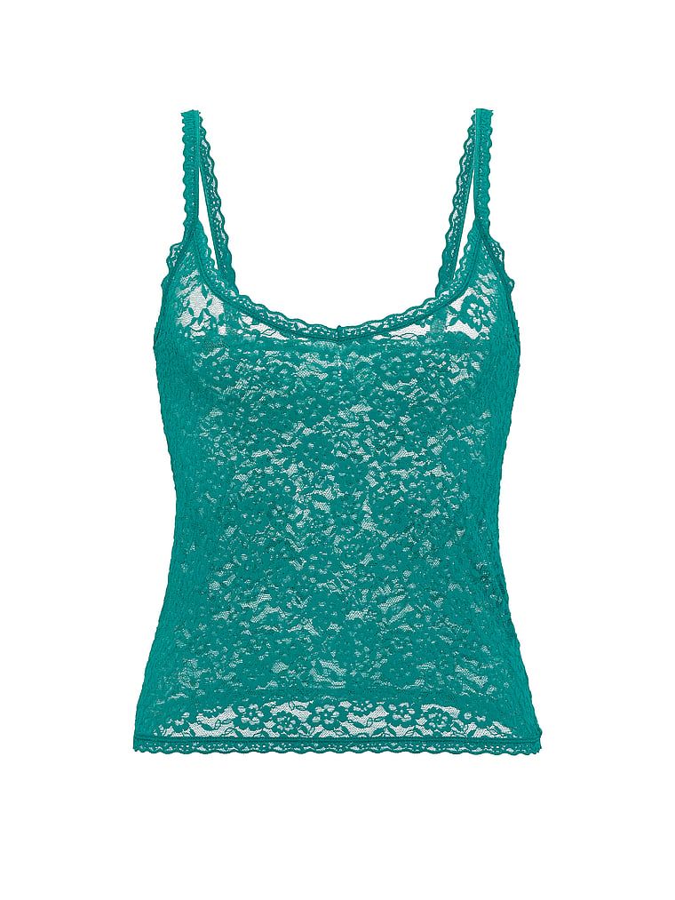Blu din dantelă cu bretele subțiri Camio. Produsul este albastru și provine din colecția Victoria's Secret.