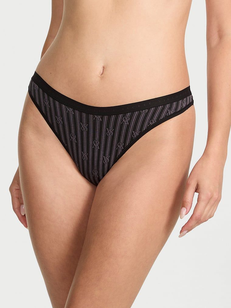 Tanga din bumbac High-Leg Scoop. Produsul este modelat și provine din colecția Victoria's Secret.