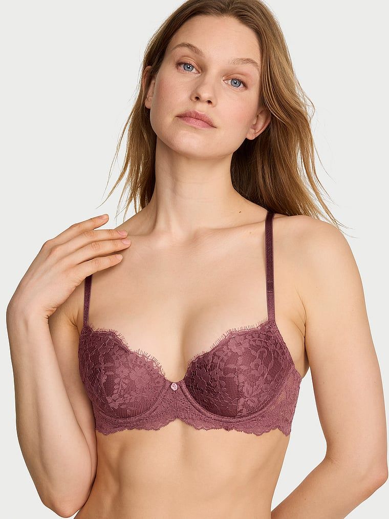 Sutien din dantelă ușor căptușit, Classic Demi. Produsul este roz și provine din colecția Dream Angels.