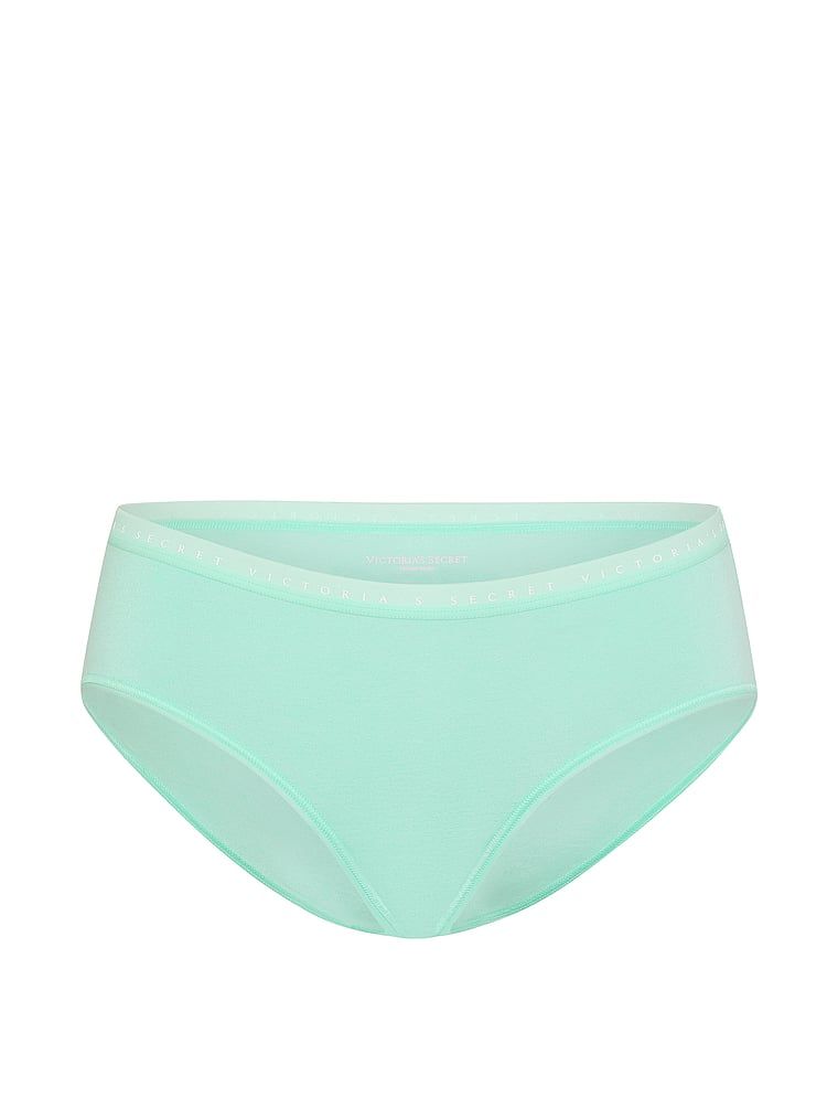 Chiloți din bumbac cu hiphugger. Produsul este de culoare verde și provine din colecția Victoria's Secret.