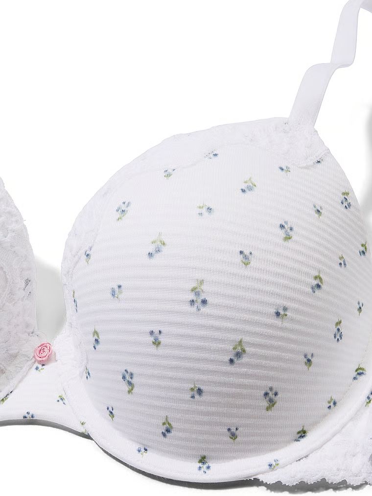 Sutien de bumbac push-up Perfect Shape Shadow Stripe. Produsul are o culoare florală și provine din colecția de tricouri.