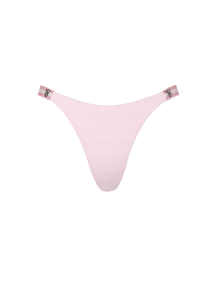 Tanga cu curele strălucitoare Shine Trap. Produsul este de culoare roz și provine din colecția Very Sexy.