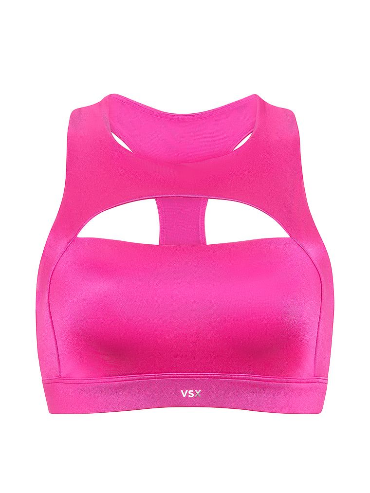 Sutiene sport realizat din material lucios VSX GlossyTech. Produsul este roz și provine din colecția VSX.