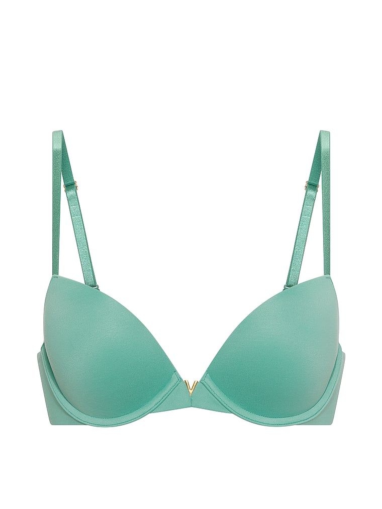 Sutien neted cu push-up. Produsul este albastru și provine din colecția Love Cloud.