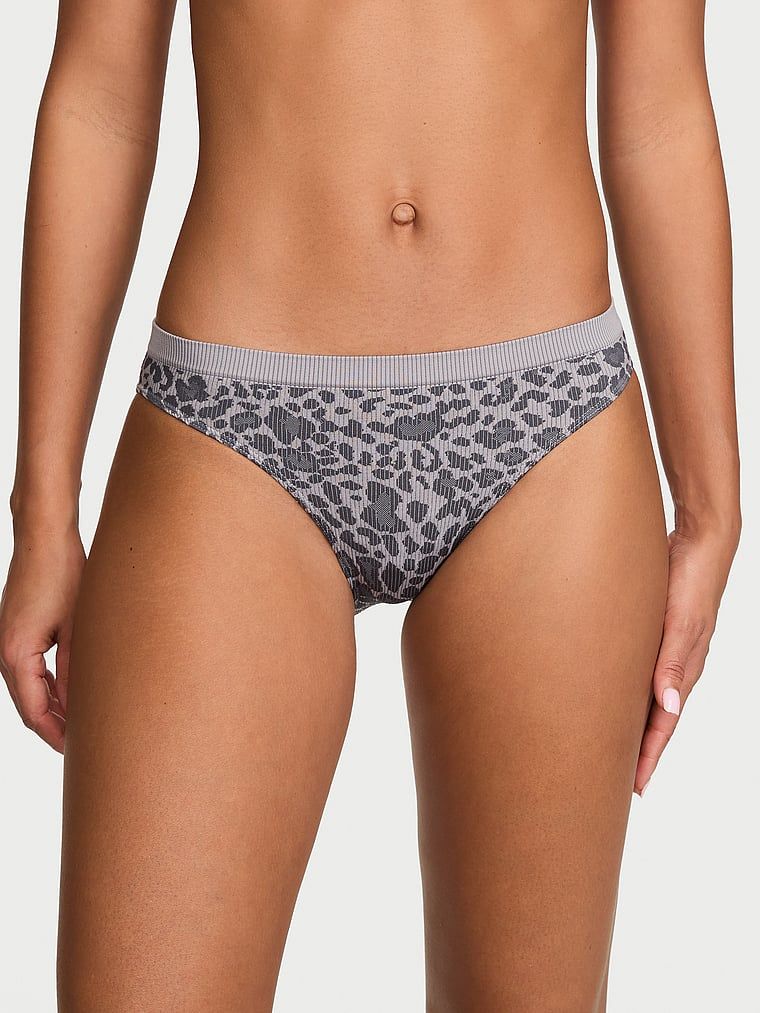 Seamless Chiloți Bikini fără cusături, cu nervuri și imprimeu leopard