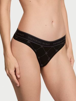 Cotton Chiloți tanga din bumbac elastic cu logo