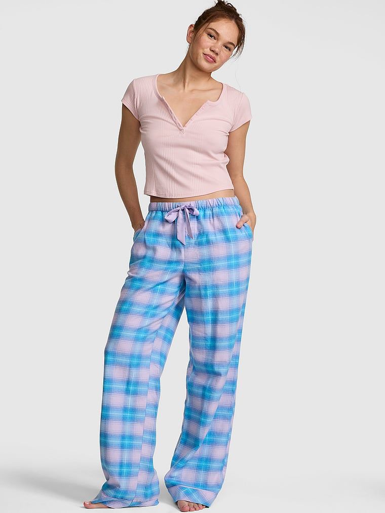 PINK Pantaloni de pijama Favorite Flannel din flanel