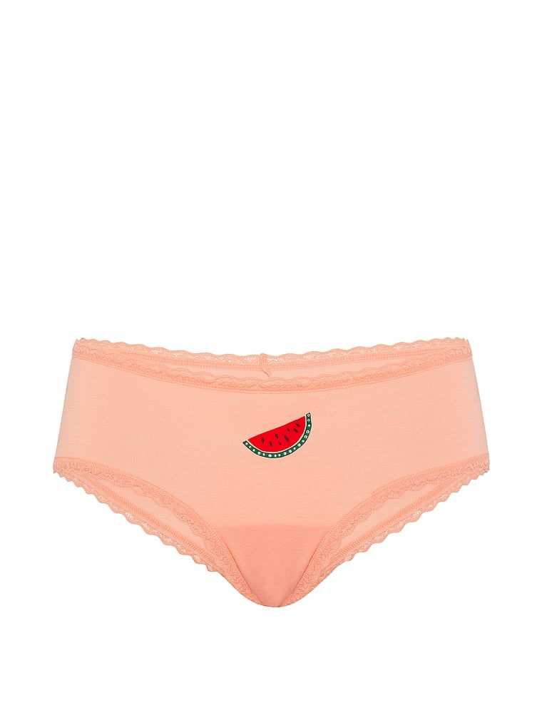 Chiloți de bumbac cu dantelă pe margini, dantelă-talie obraznică. Produsul este multicolor și provine din colecția Lace Trim.