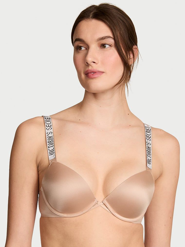 Very Sexy Sutien Push-up cu bretele strălucitoare