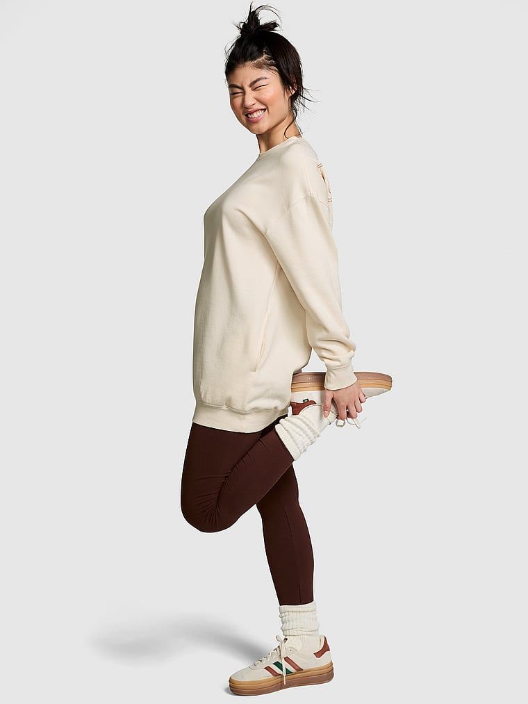 Rochie sport de tip hanorac oversized din material Ivy Fleece