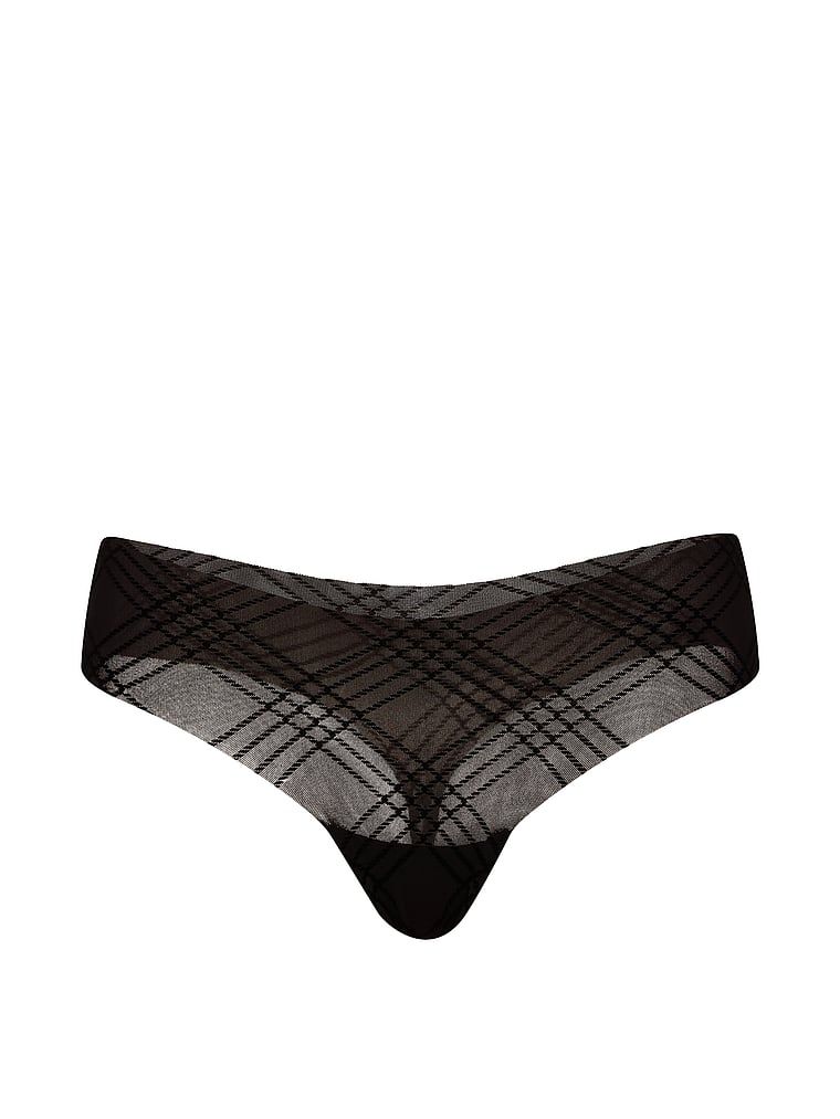 Tanga din plasă în carouri care nu se prezentă. Produsul are o culoare cu model și provine din colecția No-Show.