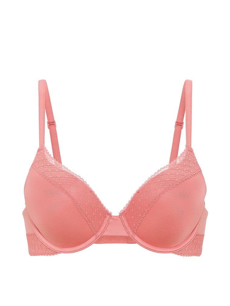 Sutiene push-up cu dantelă Perfect Shape Lace-Trim. Produsul este roz și provine din colecția Body by Victoria.