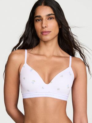 T-shirt Sutien fără sârme din bumbac brodat, cu căptușeală subțire